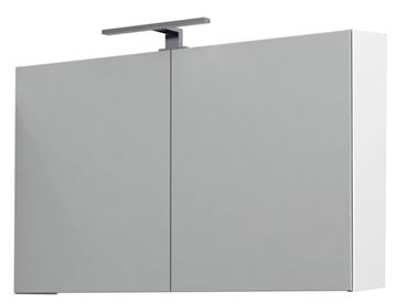 CONCEPT 250 zrkadlová skrinka 100x60x16 cm, osvetlenie, s vypínačom a el. zásuvkou, lesklá biela