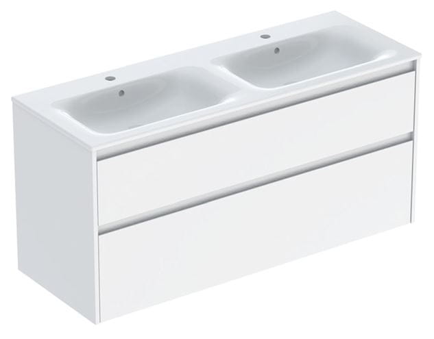 CONCEPT STYLE skrinka s dvojumývadlom 130x48x62, 1 cm, 2 zásuvky, lesklá biela 504.141.01.1 Obrázek - Hlavní obrázek