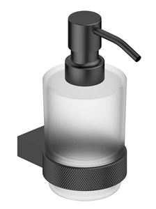 EASY+ STYLE dávkovač tekutého mydla 200 ml, nástenný, sklo, matná čierna