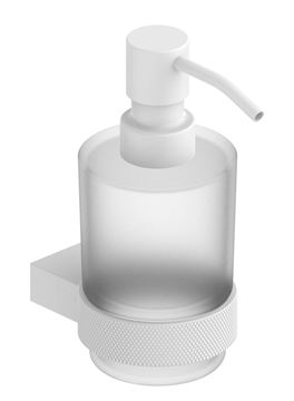 EASY+ STYLE dávkovač tekutého mydla 200 ml, nástenný, sklo, matná biela