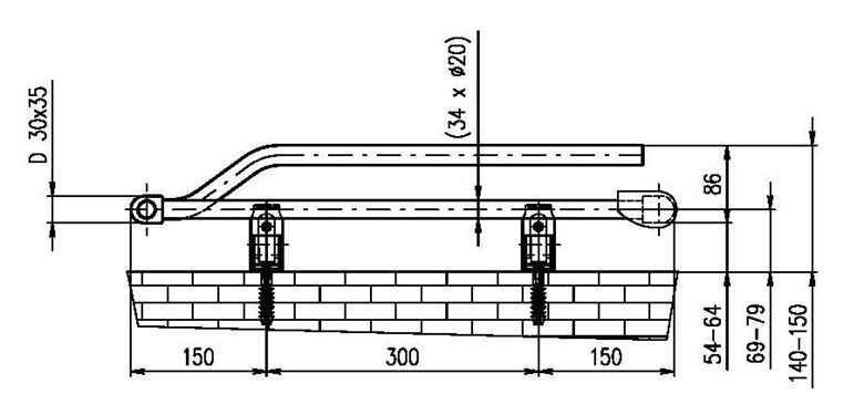 CONCEPT 200 WAVE kúpeľňový radiátor 1535/600, elektrický, vykurovacia tyč s regulátorom, čierna RAL9005 DAVS15350600MK195013 Technický nákres