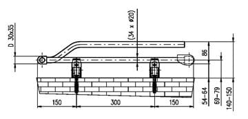 CONCEPT 200 WAVE kúpeľňový radiátor 1535/600, elektrický, vykurovacia tyč s regulátorom, matná biela RAL9016 DAVS15350600MK055013 Technický nákres