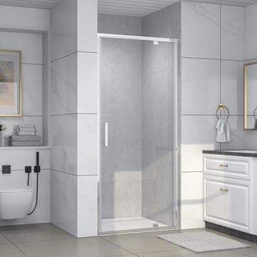 EASY+ sprchové dvere 90x195 cm, pivotové, bright alu/sklo transparent EASDS090BATR Obrázek - fotka