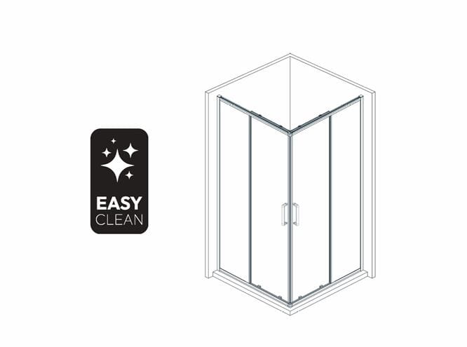EASY+ sprchovací kút 100x100 cm, rohový vstup, posuvné dvere, bright alu/sklo číre EASKSR100BATR Obrázek - fotka