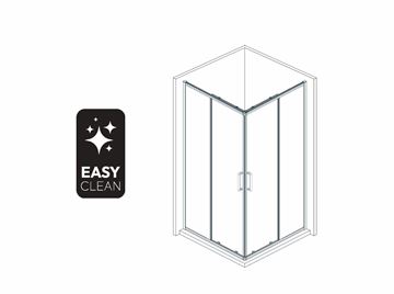 EASY+ sprchovací kút 90x90 cm, rohový vstup, posuvné dvere, matná čierna/sklo číre EASKSR090CMTR Obrázek - fotka
