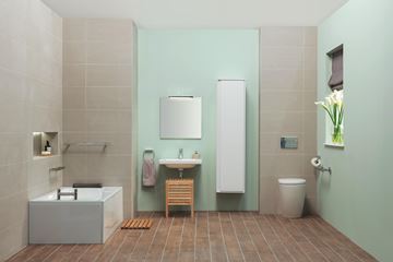 IDEAL STANDARD CONNECT AIR vysoká skrinka 40x30x160 cm, 1 dvierka, matná biela/lesklá biela E0832B2 Obrázek - fotka