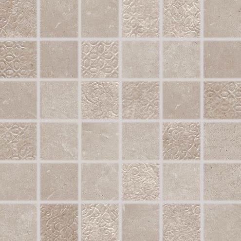 RAKO LIMESTONE mozaika 30x30(5x5) cm, lepená na sieti, mat-lesk reliéf, béžovošedá DDM05802 Obrázek - Hlavní obrázek