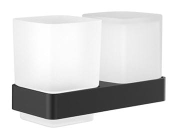 EMCO CONCEPT BLACK dávkovač tekutého mydla 155 ml s pohárikom, nástenný, sklo, čierna