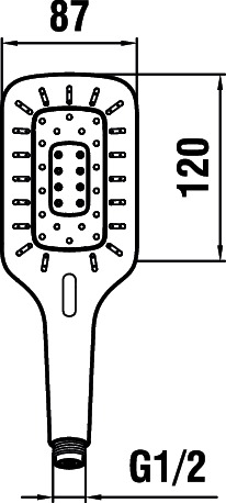 LAUFEN MYCITY120 ručná sprcha 120x87 mm, 3 prúdy, chróm HF939031100000 Technický nákres