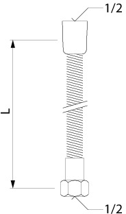 LAUFEN sprchová hadica 1500mm, kov, chróm HF105654100000  Technický nákres