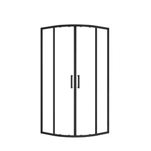 EASY+ sprchovací kút 80x80 cm, R550, posuvné dvere, matná čierna/sklo transparent