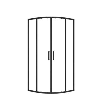 EASY+ sprchovací kút 80x80 cm, R550, posuvné dvere, matná čierna/sklo transparent