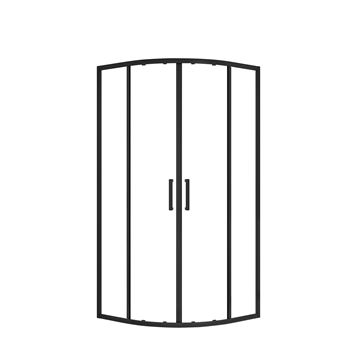 EASY+ sprchovací kút 100x100 cm, R550, posuvné dvere, matná čierna/sklo transparent