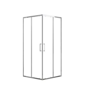 EASY+ sprchovací kút 100x100 cm, rohový vstup, posuvné dvere, bright alu/sklo číre
