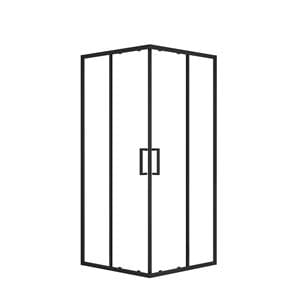 EASY+ sprchovací kút 100x100 cm, rohový vstup, posuvné dvere, matná čierna/sklo číre