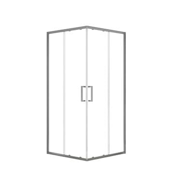 EASY+ sprchovací kút 90x90 cm, rohový vstup, posuvné dvere, gun metal/sklo číre
