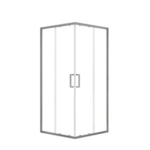 EASY+ sprchovací kút 90x90 cm, rohový vstup, posuvné dvere, gun metal/sklo číre