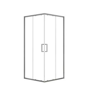 EASY+ sprchovací kút 100x100 cm, rohový vstup, posuvné dvere, gun metal/sklo číre