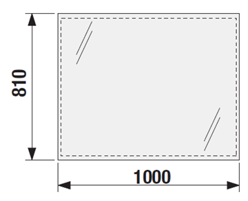 JIKA CLEAR zrkadlo 100x81 cm H4557611731441 Technický nákres
