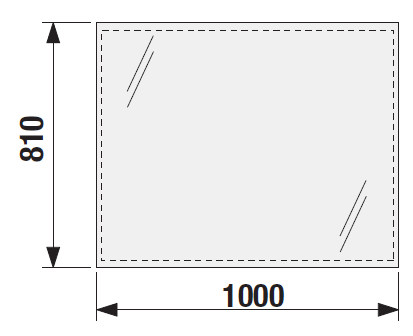 JIKA CLEAR zrkadlo 100x81 cm H4557611731441 Technický nákres