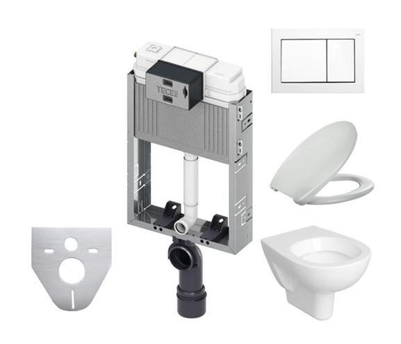CONCEPT 100 závesné WC s montážnym prvkom TECEbox, sedadlo, biele tlačidlo PT1.TEKF-KK.W.25 Obrázek - Hlavní obrázek