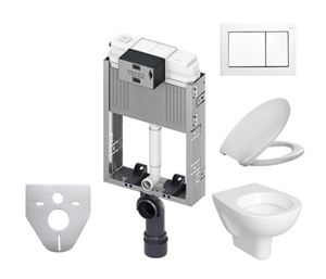 CONCEPT 100 závesné WC s montážnym prvkom TECEbox, sedadlo, biele tlačidlo