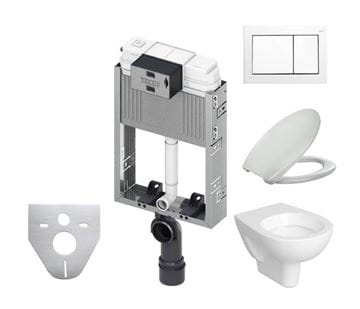 CONCEPT 100 závesné WC s montážnym prvkom TECEbox, sedadlo, biele tlačidlo