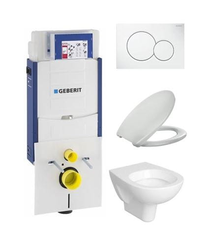CONCEPT 100 závesné WC s montážnym prvkom Kombifix, sedadlo, biele tlačidlo PT2.GEKF-KK.W.3 Obrázek - Hlavní obrázek