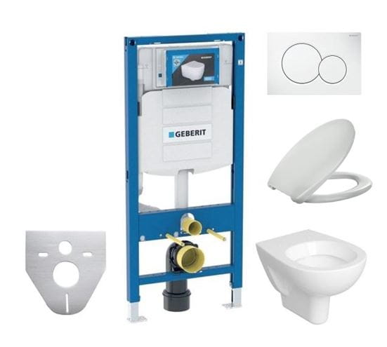 CONCEPT 100 závesné WC s montážnym prvkom Duofix, sedadlo, biele tlačidlo PT2.GEDF-KK.W.4 Obrázek - Hlavní obrázek