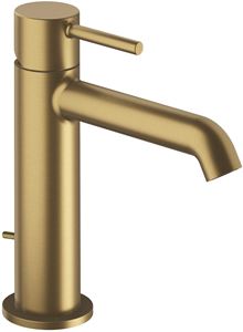 CONCEPT 300 ROUND umývadlová stojanková batéria, s odtokovou súpravou, PVD, brushed gold brass 