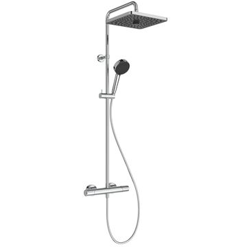 IDEAL STANDARD CERATHERM T25+ sprchový set s termostatickou batériou, horná sprcha, ručná sprcha s 2 prúdmi, tyč, hadica, chróm