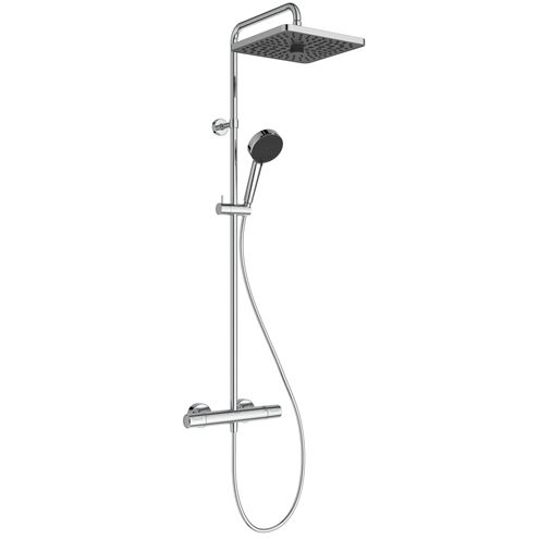 IDEAL STANDARD CERATHERM T25+ sprchový set s termostatickou batériou, horná sprcha, ručná sprcha s 2 prúdmi, tyč, hadica, chróm A8530AA Obrázek - Hlavní obrázek