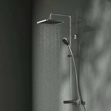 IDEAL STANDARD CERATHERM T25+ sprchový set s termostatickou batériou, horná sprcha, ručná sprcha s 2 prúdmi, tyč, hadica, chróm A8530AA Obrázek - fotka