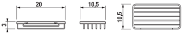 JIKA GENERIC drôtená polica 200 mm, nástenná, chróm H3853D30041001 Technický nákres