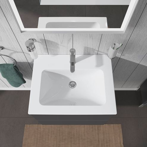 DURAVIT ME BY STARCK umývadlo 63 cm, s otvorom pre batériu a prepadom, DuraShield 233663AA00 Obrázek - fotka