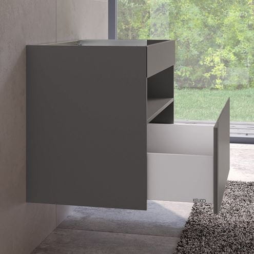 KEUCO STAGELINE skrinka pod umývadlo 80x49x62,5 cm, 1 zásuvka, 1 polica, s osvetlením, matný inox 32862290000 Obrázek - fotka