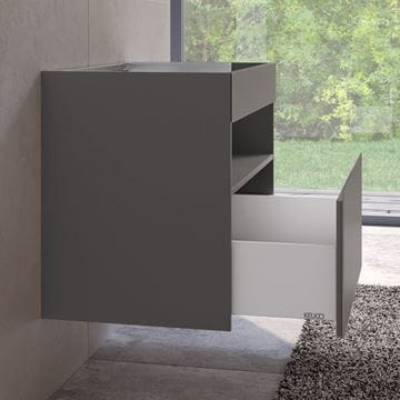 KEUCO STAGELINE skrinka pod umývadlo 80x49x62,5 cm, 1 zásuvka, 1 polica, s osvetlením, matný inox 32862290000 Obrázek - fotka