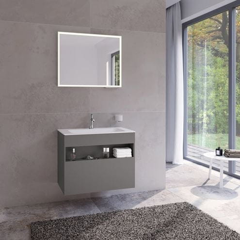 KEUCO STAGELINE skrinka pod umývadlo 80x49x62,5 cm, 1 zásuvka, 1 polica, s osvetlením, matný inox 32862290000 Obrázek - fotka