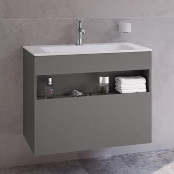KEUCO STAGELINE skrinka pod umývadlo 80x49x62,5 cm, 1 zásuvka, 1 polica, s osvetlením, matný inox 32862290000 Obrázek - fotka