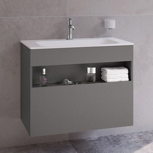 KEUCO STAGELINE skrinka pod umývadlo 80x49x62,5 cm, 1 zásuvka, 1 polica, s osvetlením, matný inox 32862290000 Obrázek - fotka