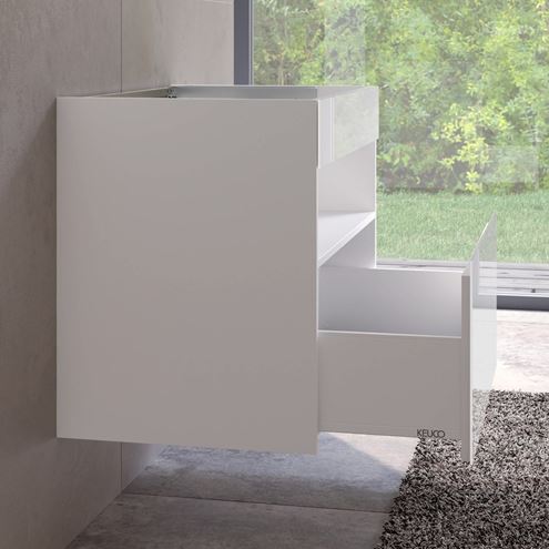 KEUCO STAGELINE skrinka pod umývadlo 80x49x62,5 cm, 1 zásuvka, 1 polica, s osvetlením, matná biela 32862300000 Obrázek - fotka