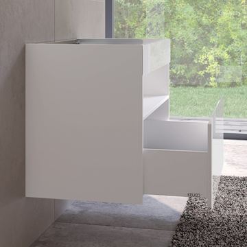 KEUCO STAGELINE skrinka pod umývadlo 80x49x62,5 cm, 1 zásuvka, 1 polica, s osvetlením, matná biela 32862300000 Obrázek - fotka