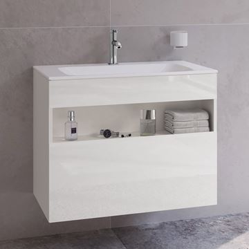 KEUCO STAGELINE skrinka pod umývadlo 80x49x62,5 cm, 1 zásuvka, 1 polica, s osvetlením, matná biela 32862300000 Obrázek - fotka
