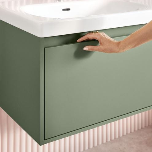VILLEROY & BOCH SKYLA skrinka pod umývadlo 77,2x43,9x43,6 cm, 1 zásuvka, 2 police, Soft Green C78800AF Obrázek - fotka
