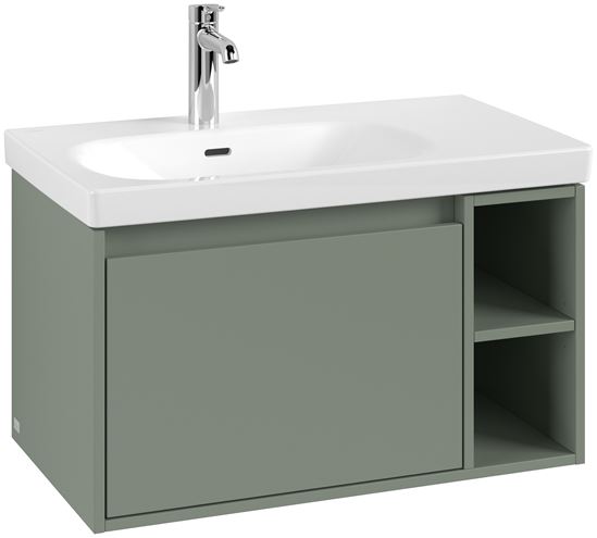 VILLEROY & BOCH SKYLA skrinka pod umývadlo 77,2x43,9x43,6 cm, 1 zásuvka, 2 police, Soft Green C78800AF Obrázek - fotka