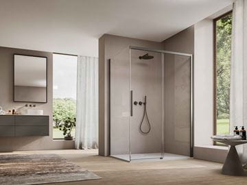 RONAL ORIANA D36F1 bočná stena 80x200 cm, gun metal brushed/číre sklo D36F1 080 26 07 Obrázek - fotka