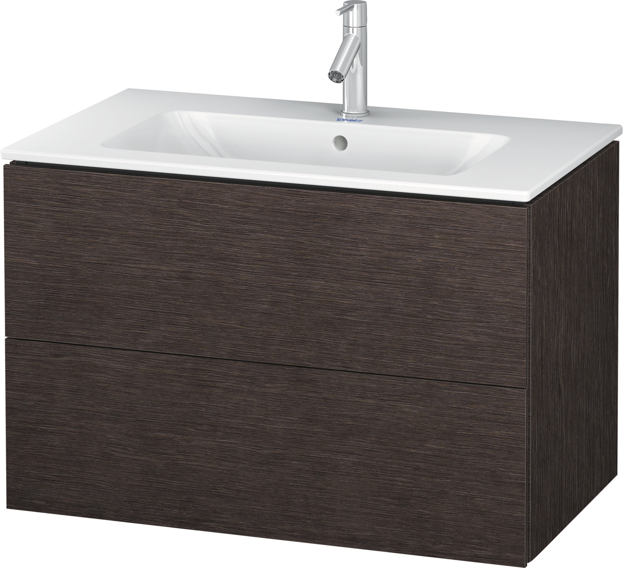 DURAVIT L-CUBE skrinka pod umývadlo 82x48,1x55 cm, 2 zásuvky, Push-open, Dark Brushed Oak