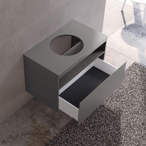 KEUCO STAGELINE skrinka pod umývadlo 80x49x55 cm, 1 zásuvka, 1 polica, matný inox 32863290000 Obrázek - fotka