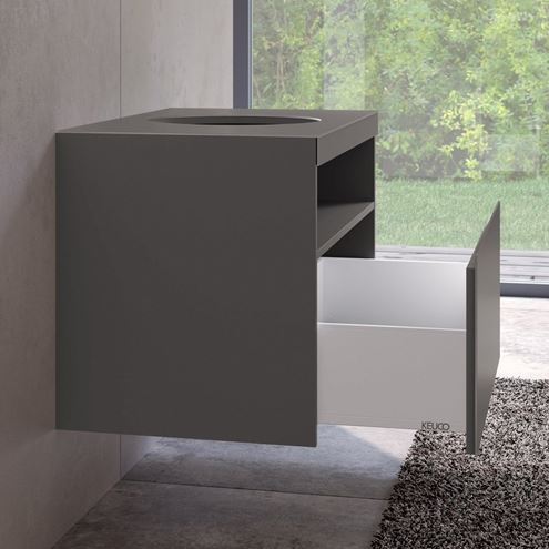 KEUCO STAGELINE skrinka pod umývadlo 80x49x55 cm, 1 zásuvka, 1 polica, matný inox 32863290000 Obrázek - fotka