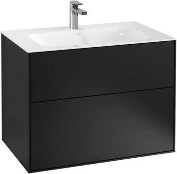 VILLEROY & BOCH FINION skrinka pod umývadlo 79,6x49,8x59,1 cm, 2 zásuvky, Push-open, Black Matt Lasquer